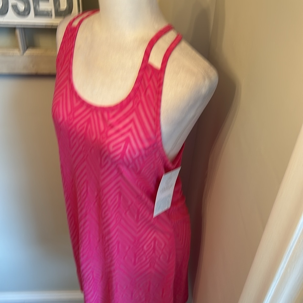 Balance Collection Geometric Pattern Braided Razor Back Cover Up Fuschia NWT - Picture 2 of 10